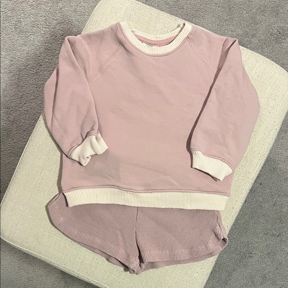 Zara Kids Matching Set in Pink and Cream
